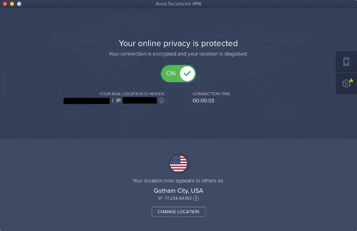 Avast Security for Mac secureline VPN