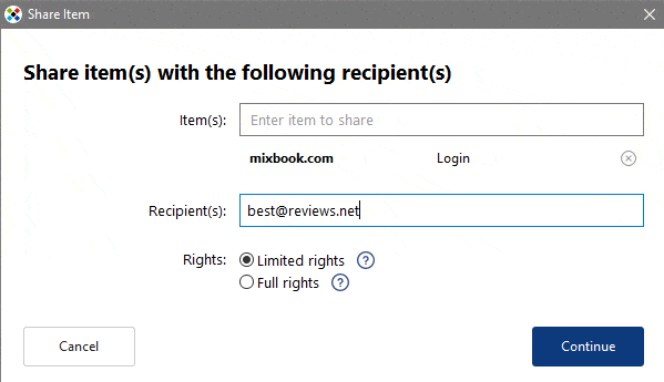 Login sharing in Sticky Password