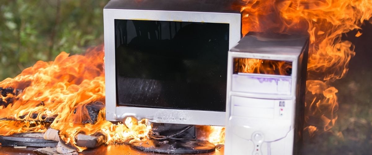 Desktop in flames