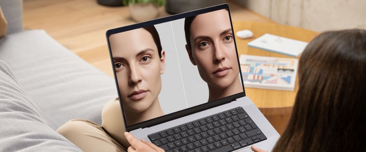 Girl testing AI headshot generator