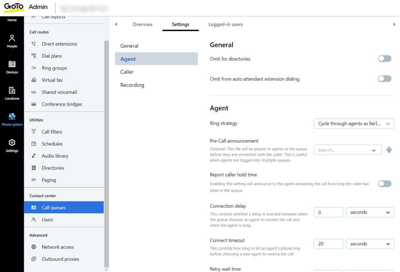 GoTo Connect call queue