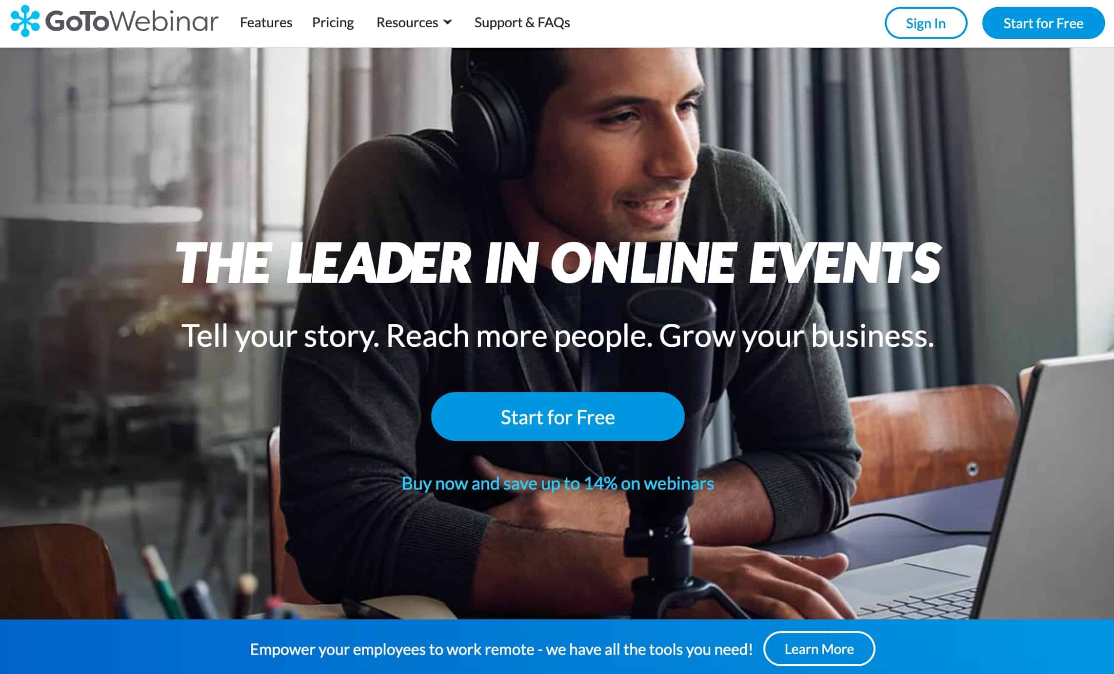 GoToWebinar homepage