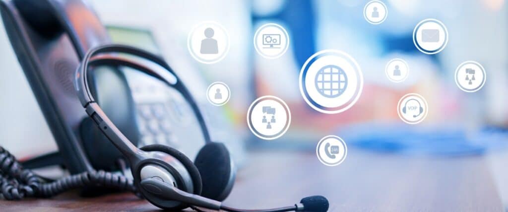 Headset device and VoIP icons