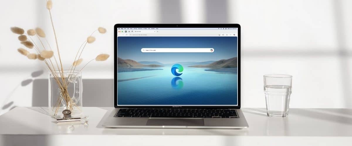 Laptop with Microsoft Edge