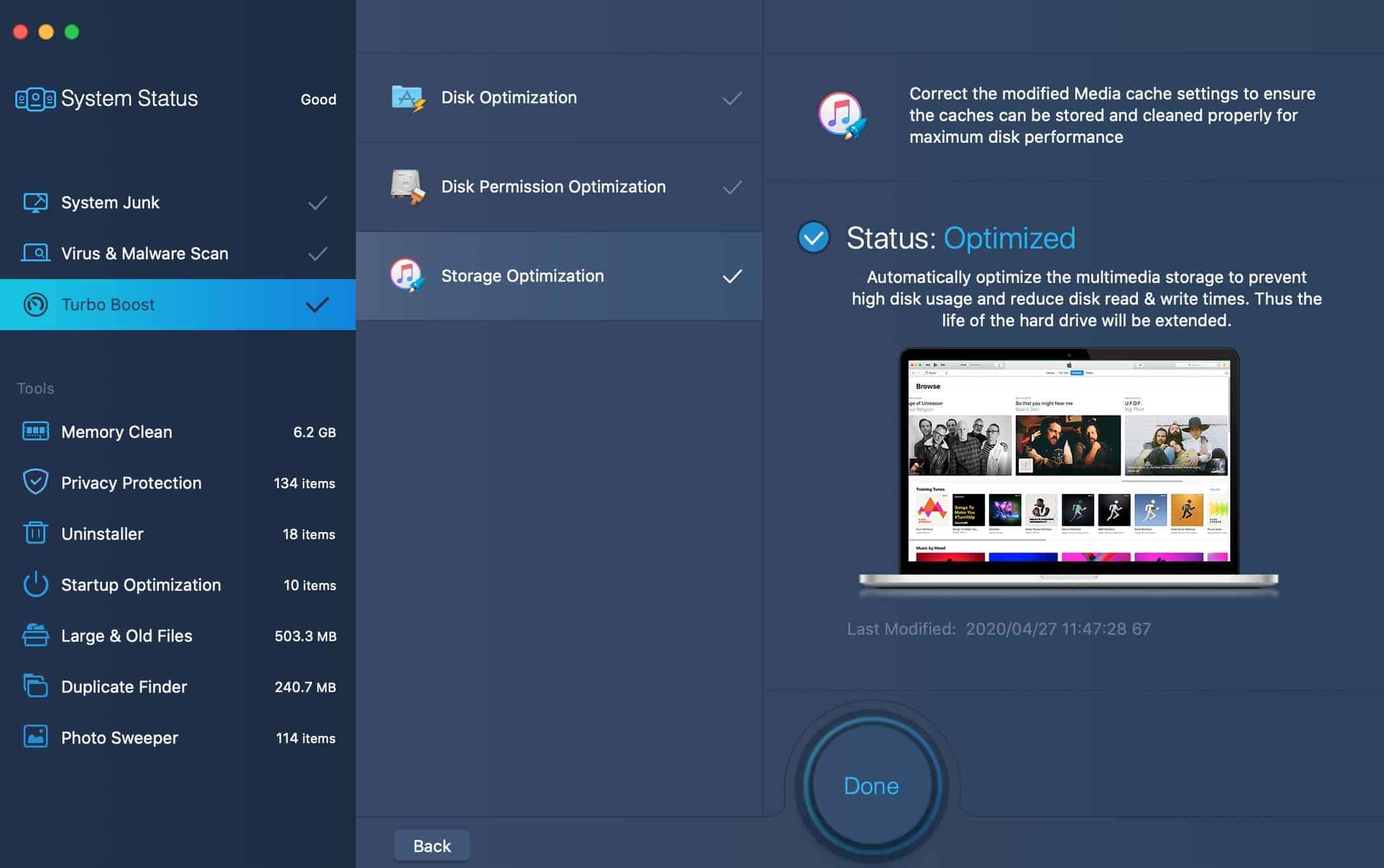MacBooster storage optimization