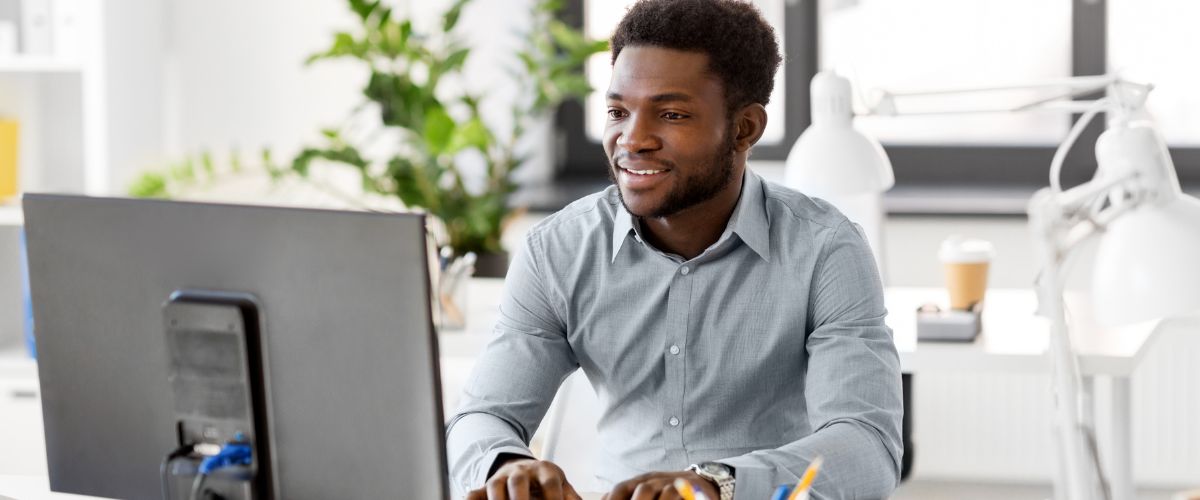 Man working on computer