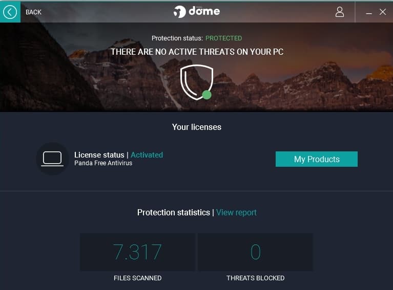 Protection rendered by Panda Free Antivirus