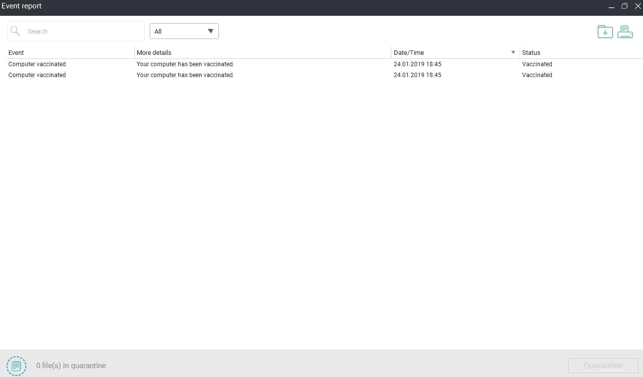 Report of Panda Free Antivirus