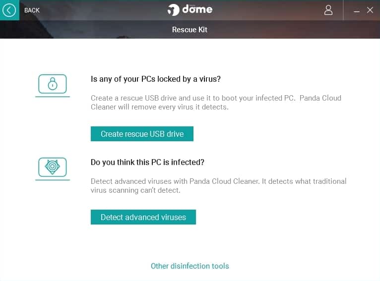 Free Rescue kit in Panda Free Antivirus