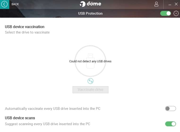 USB vaccination in Panda Free Antivirus