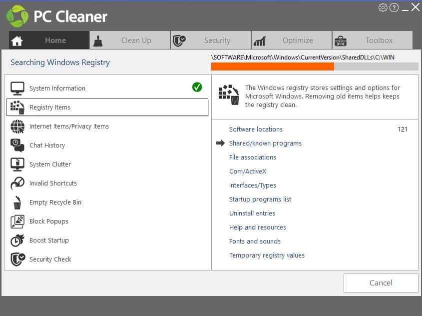 PC HelpSoft PC Cleaner scanning