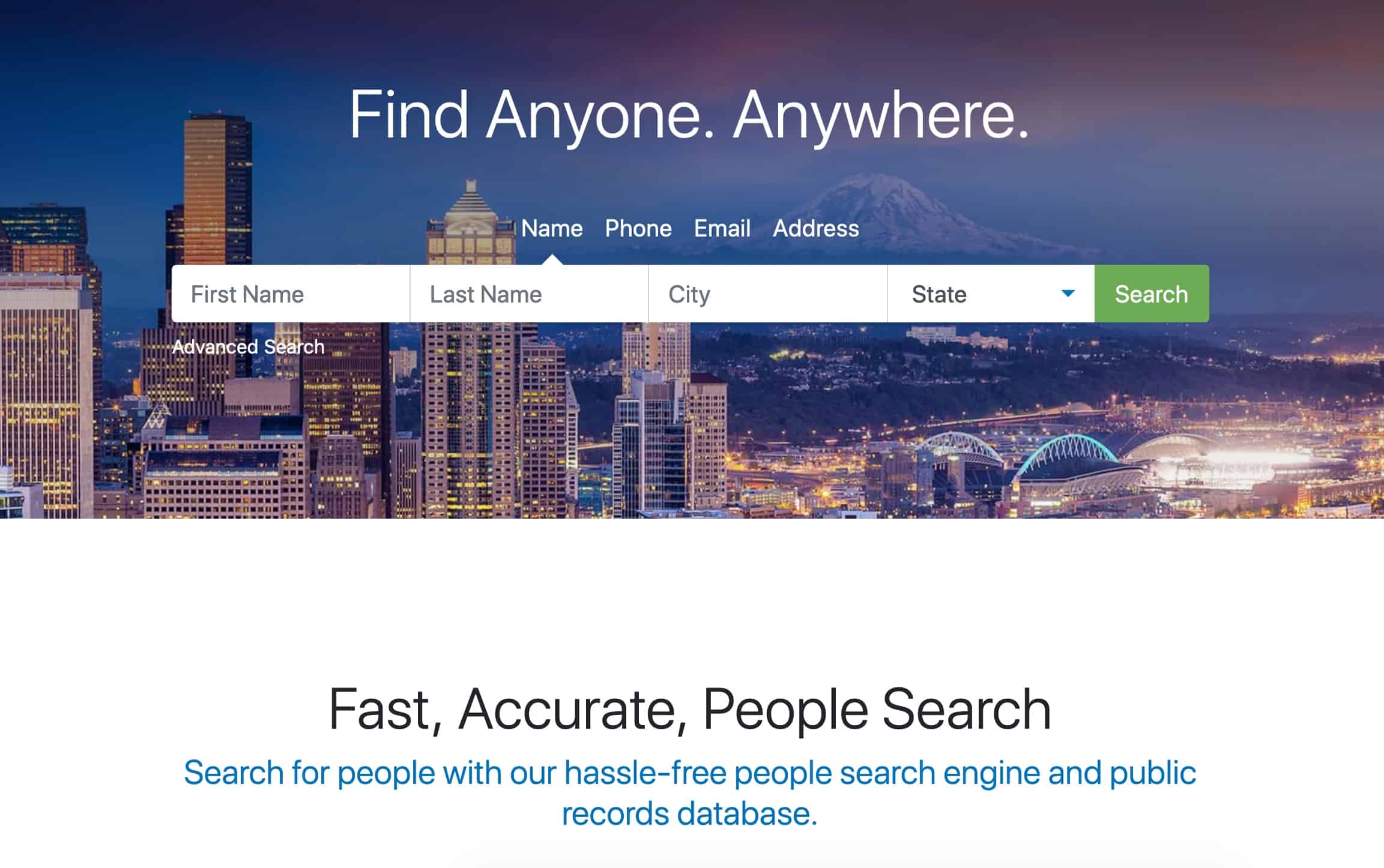 PeopleFinders hompeage