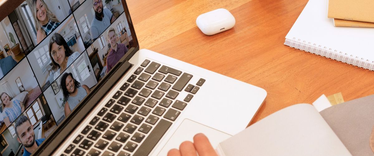 Person having webinar