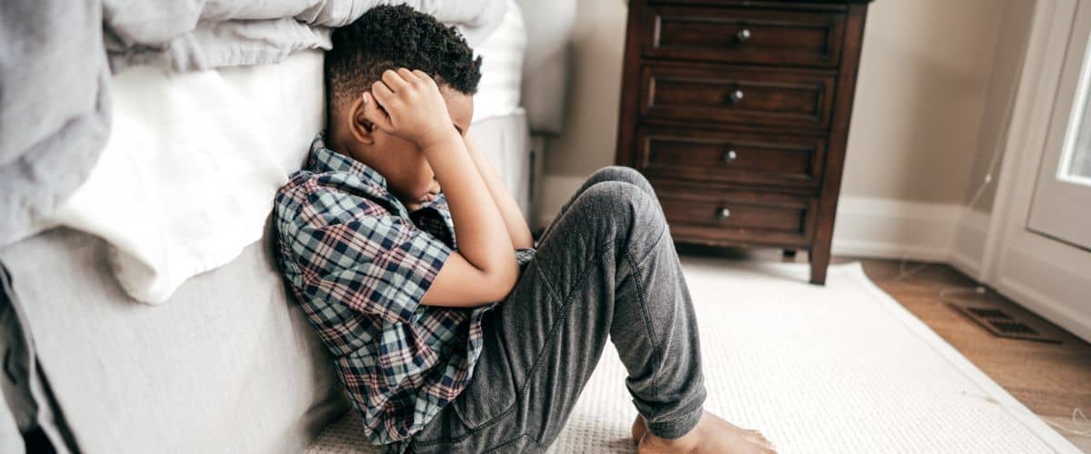 Upset child victim of bullying