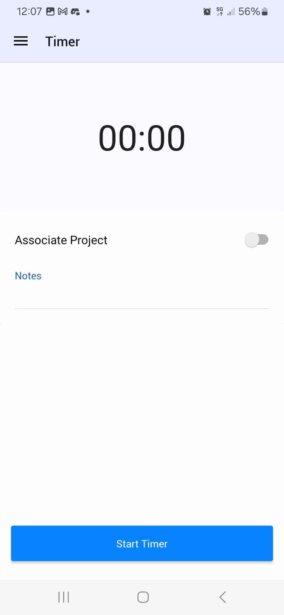 Zoho Books mobile app time tracker