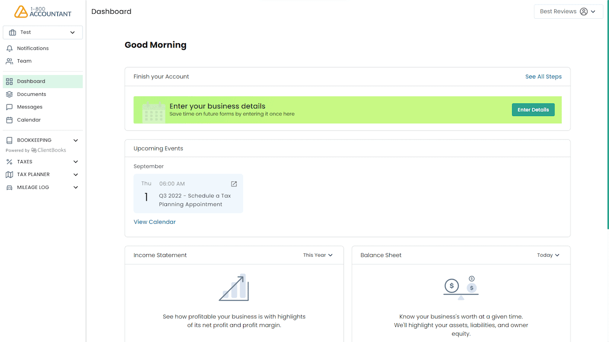 1-800Accountant dashboard
