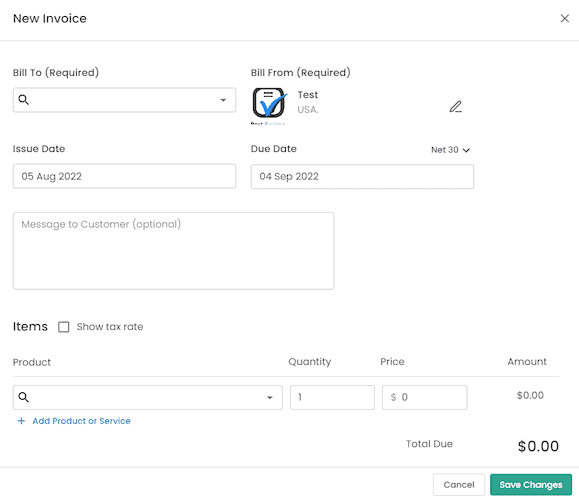 1-800Accountant new invoice