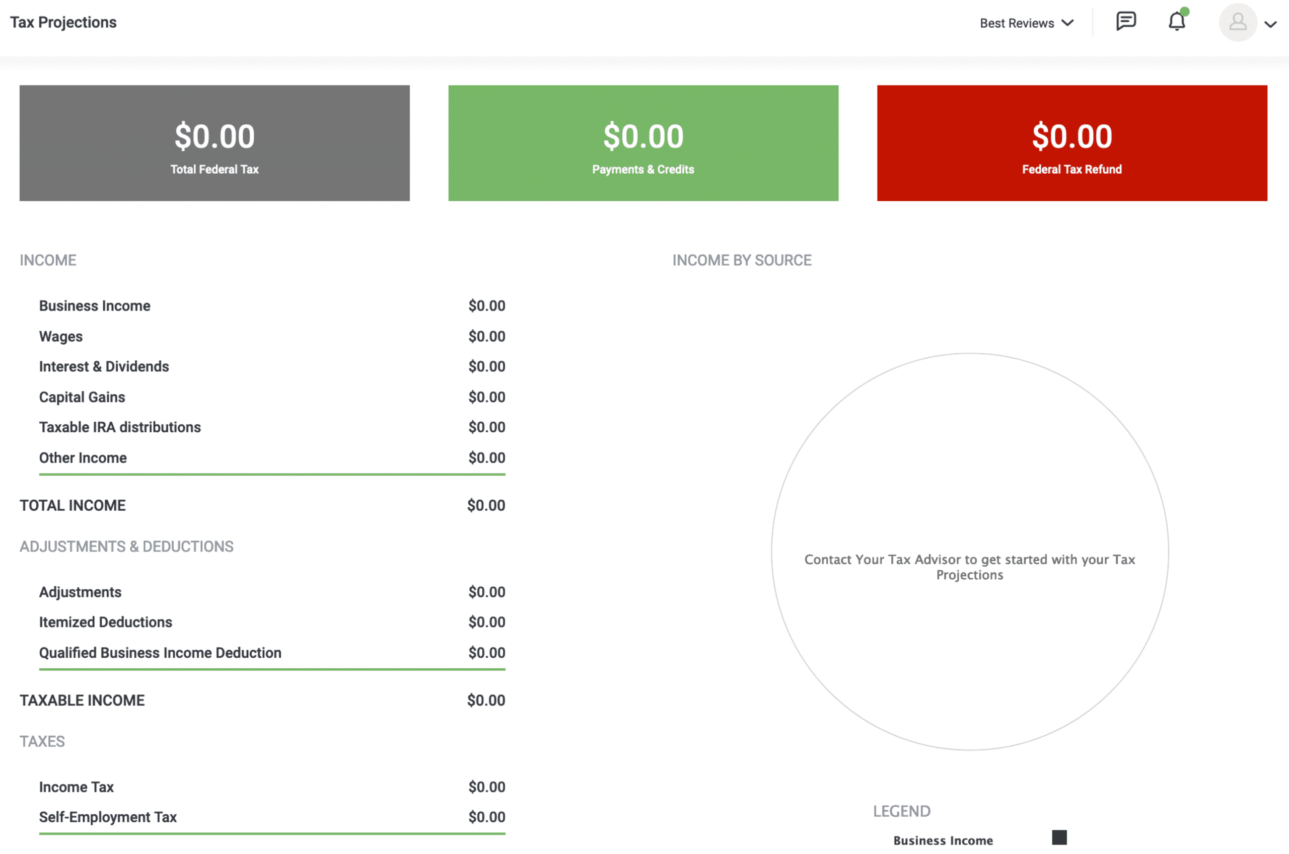 1-800Accountant tax projections