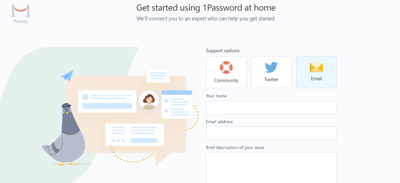 1Password email support