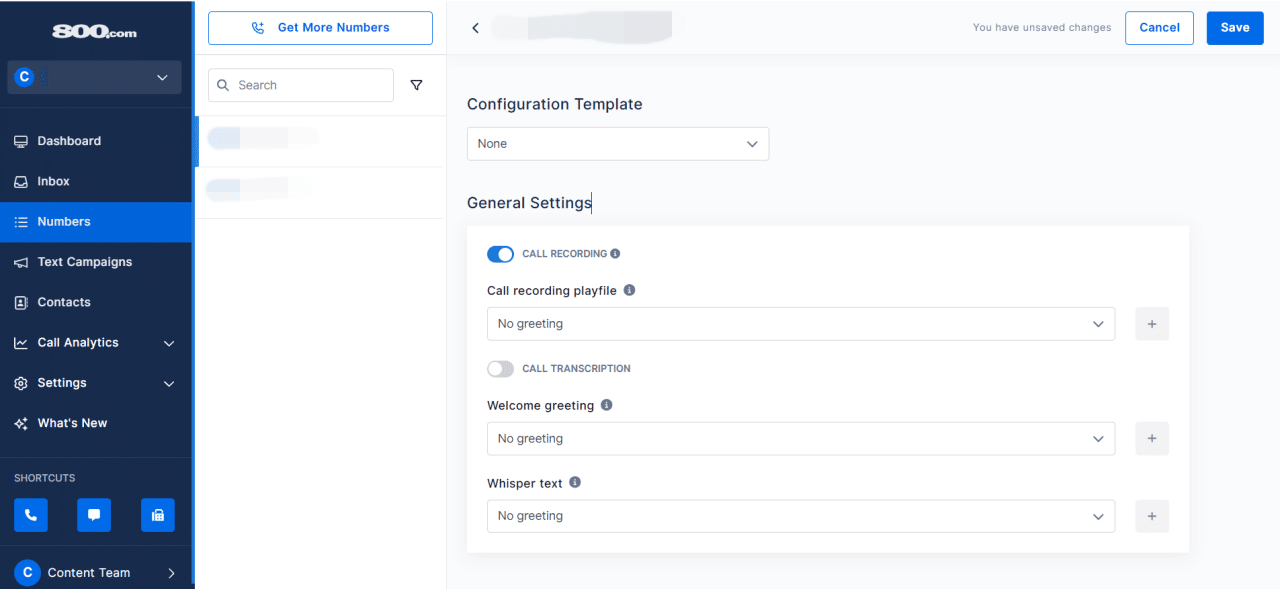 800.com call recording