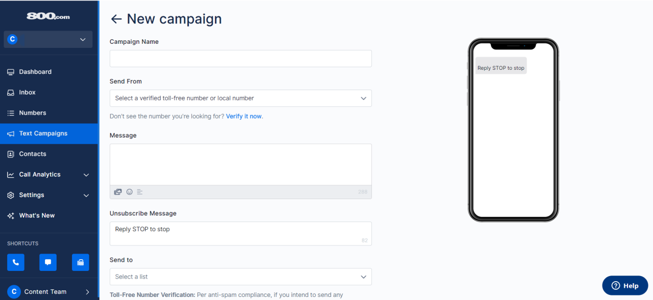 800.com sms marketing