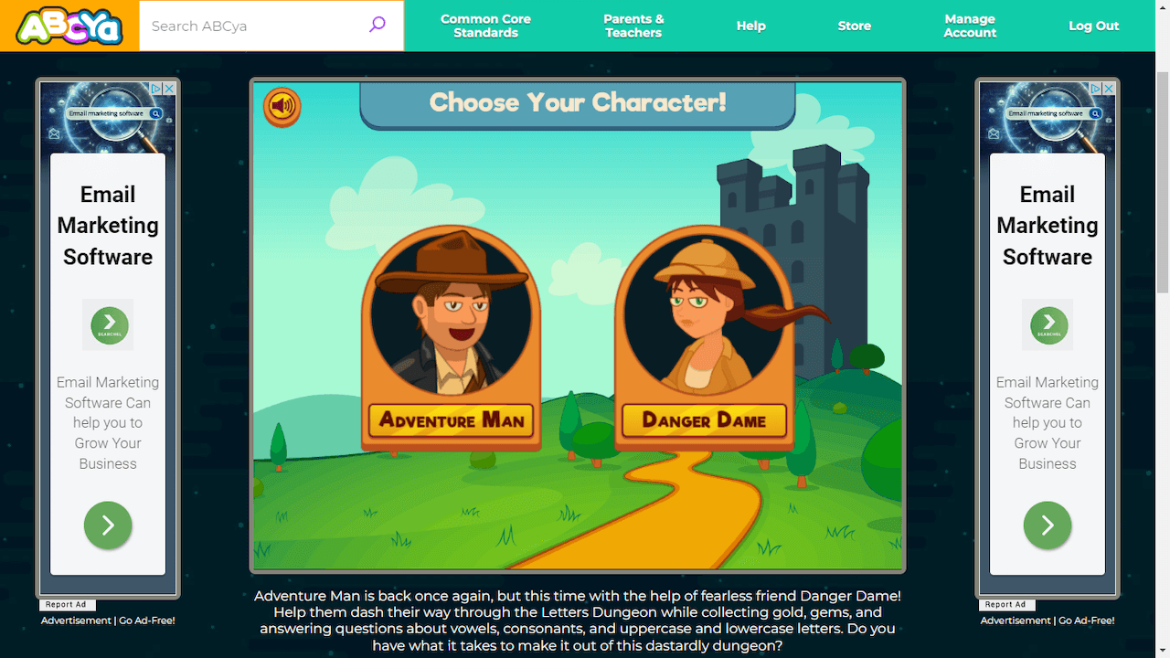 ABCya game character