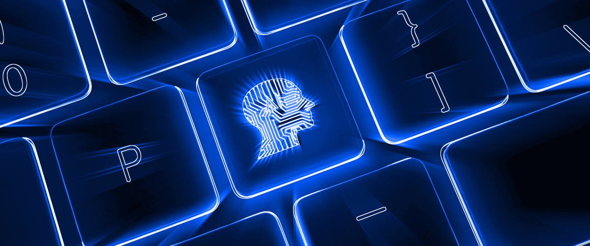 AI key on computer keyboard