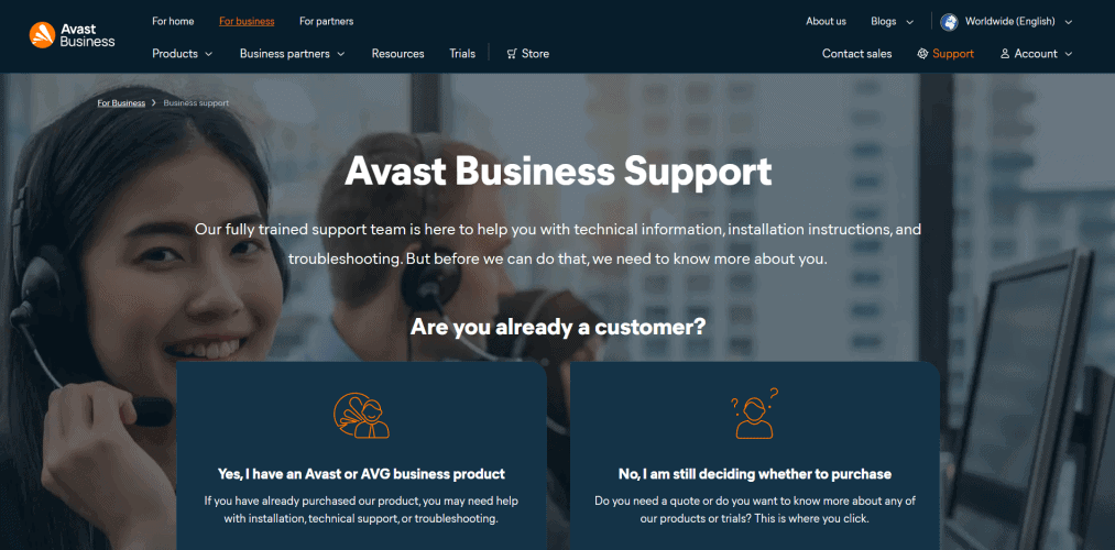 AVG business support