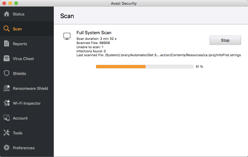 Avast Free Antivirus mac scanning