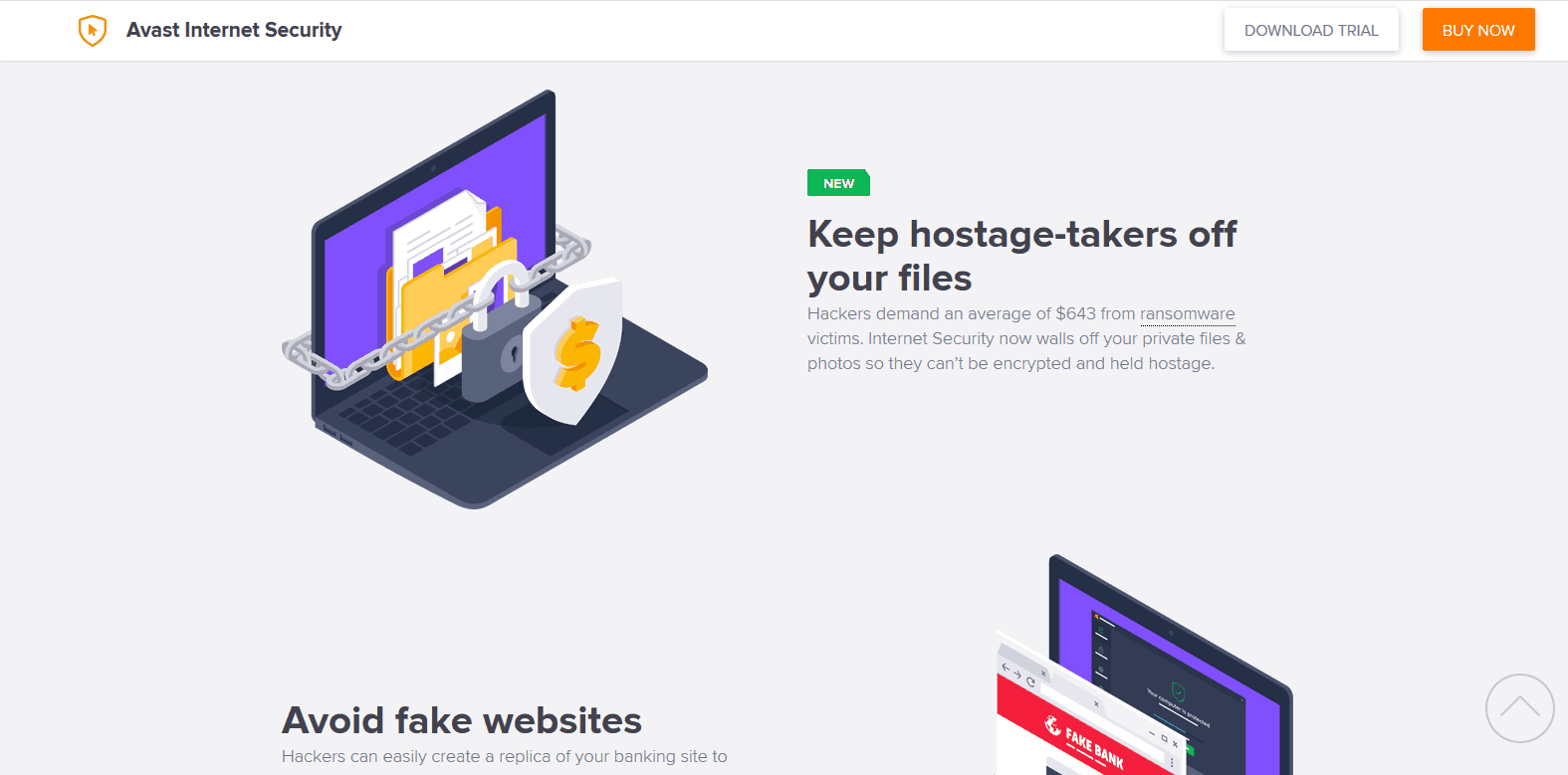 Avast Internet Security website