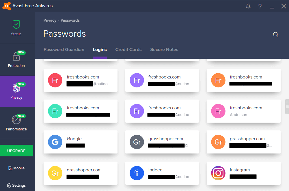 Avast Passwords Windows client
