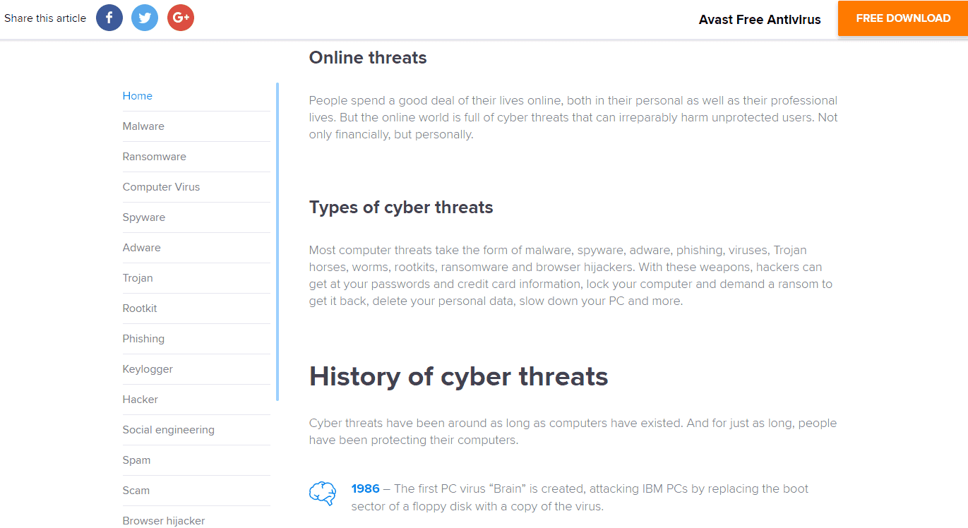 Avast Security for Mac threats academy
