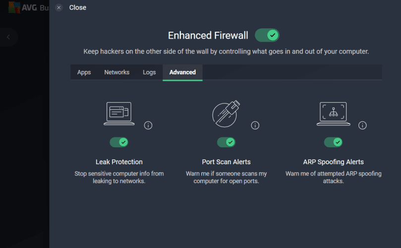 AVG business enhanced firewall