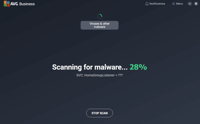 AVG business smart scan