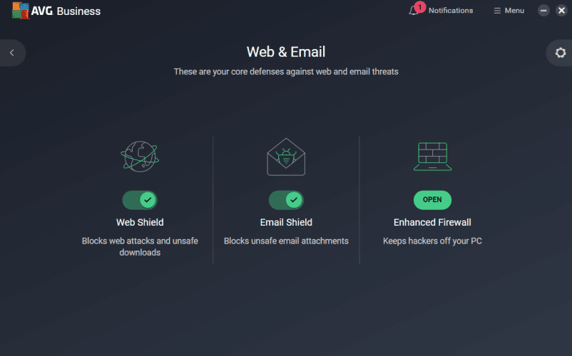 AVG business web mail