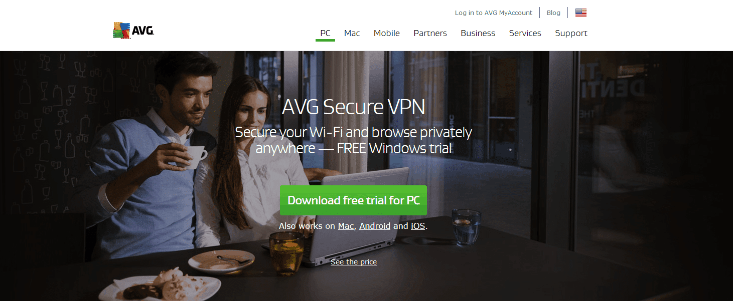 AVG Secure VPN website