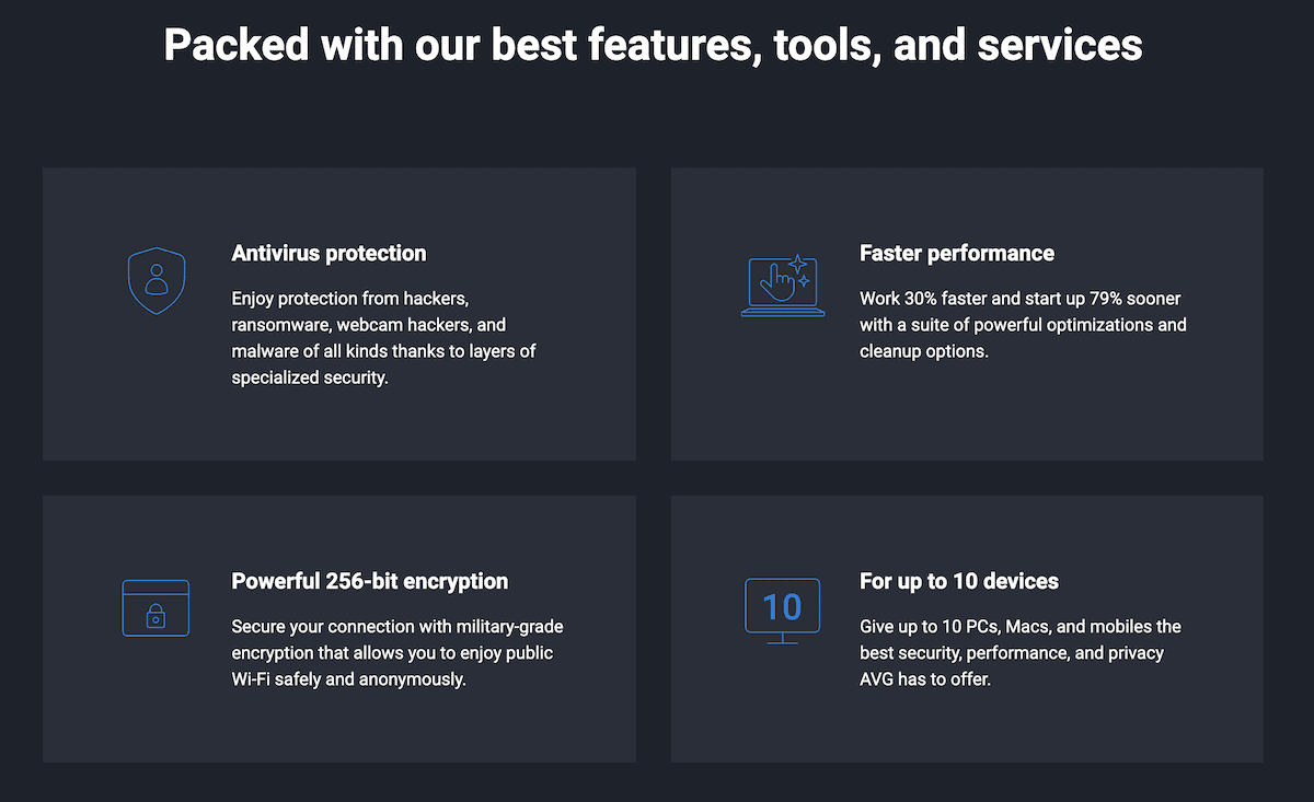 AVG Ultimate homepage
