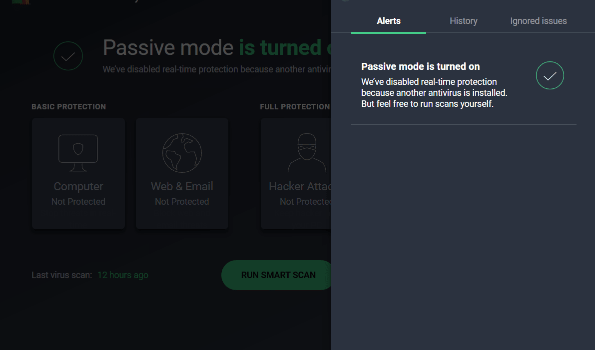AVG Ultimate internet security passive mode
