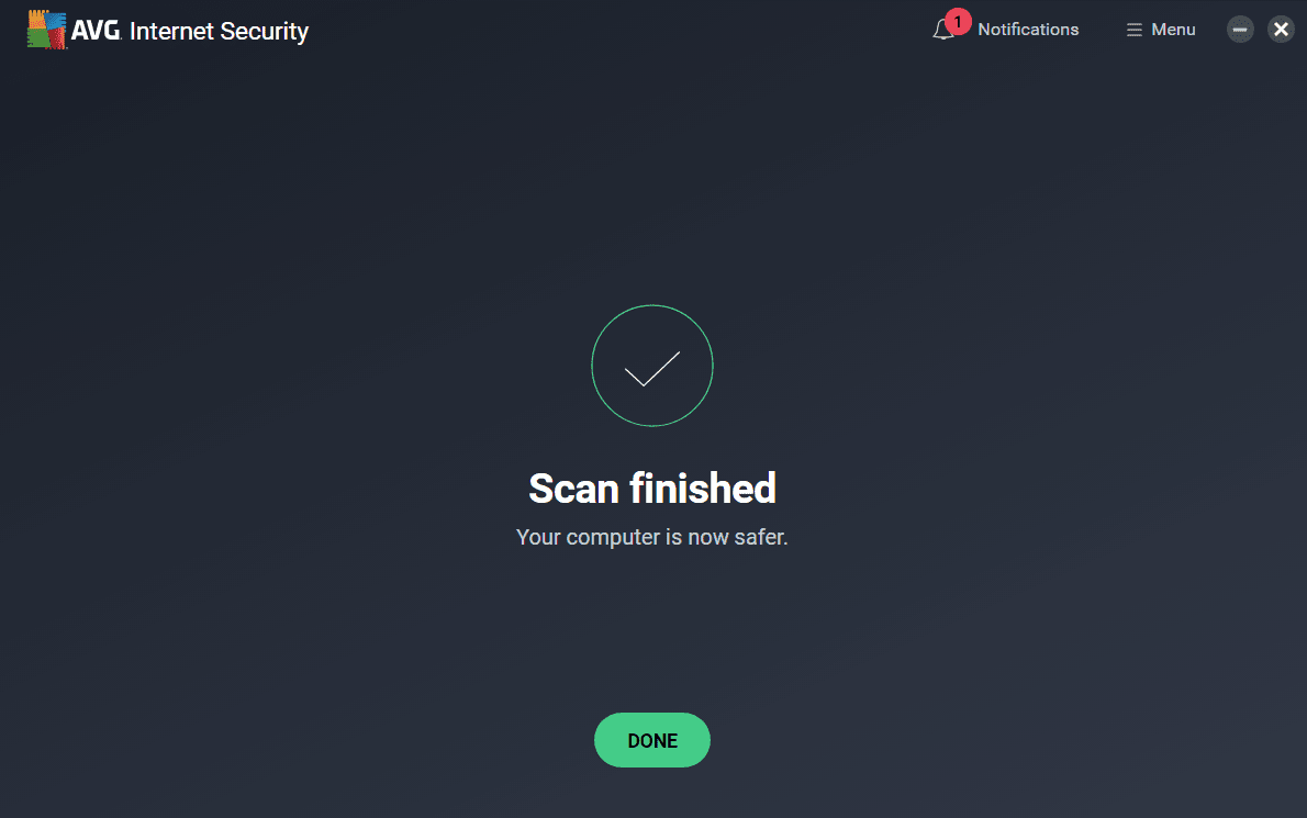 AVG Ultimate scan results