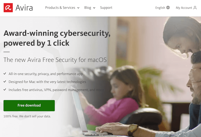 Avira Prime homepage