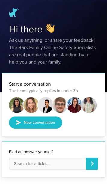 Bark support live chat