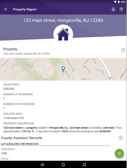 BeenVerified property report section