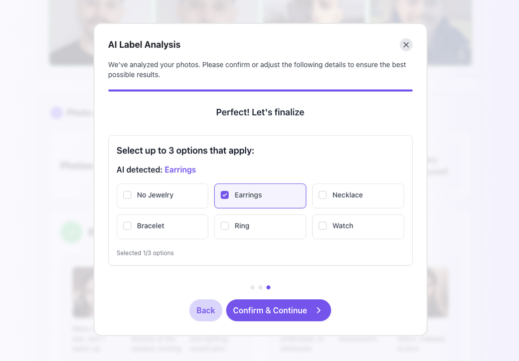 BetterPic AI label analysis
