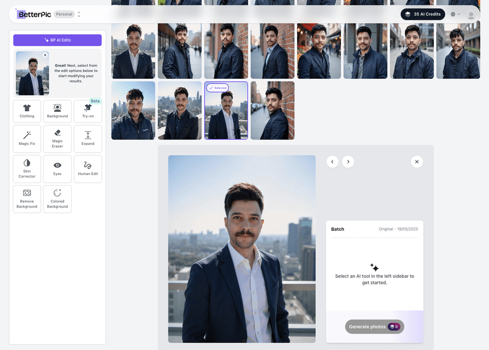 BetterPic headshot output