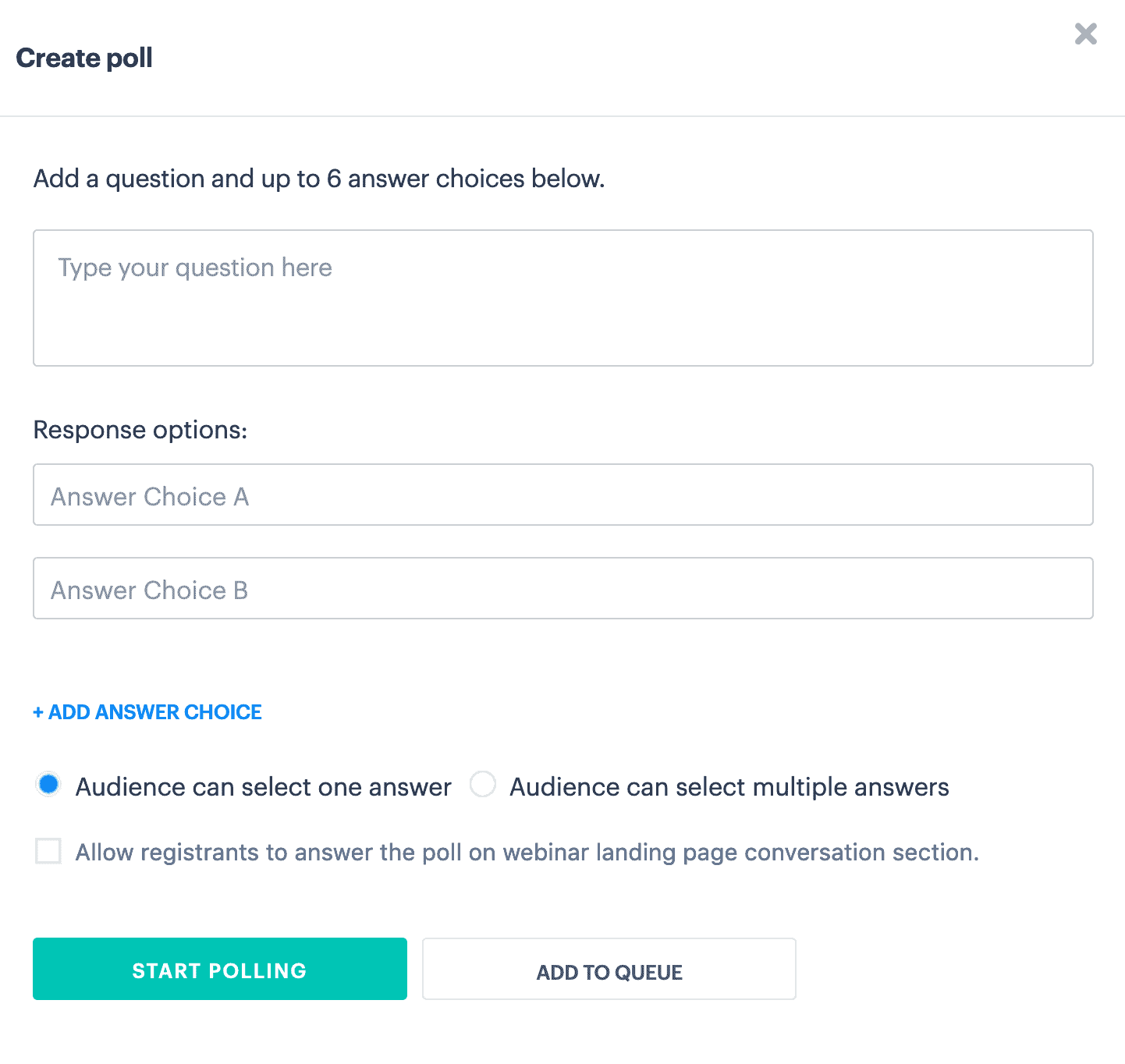 BigMarker create poll