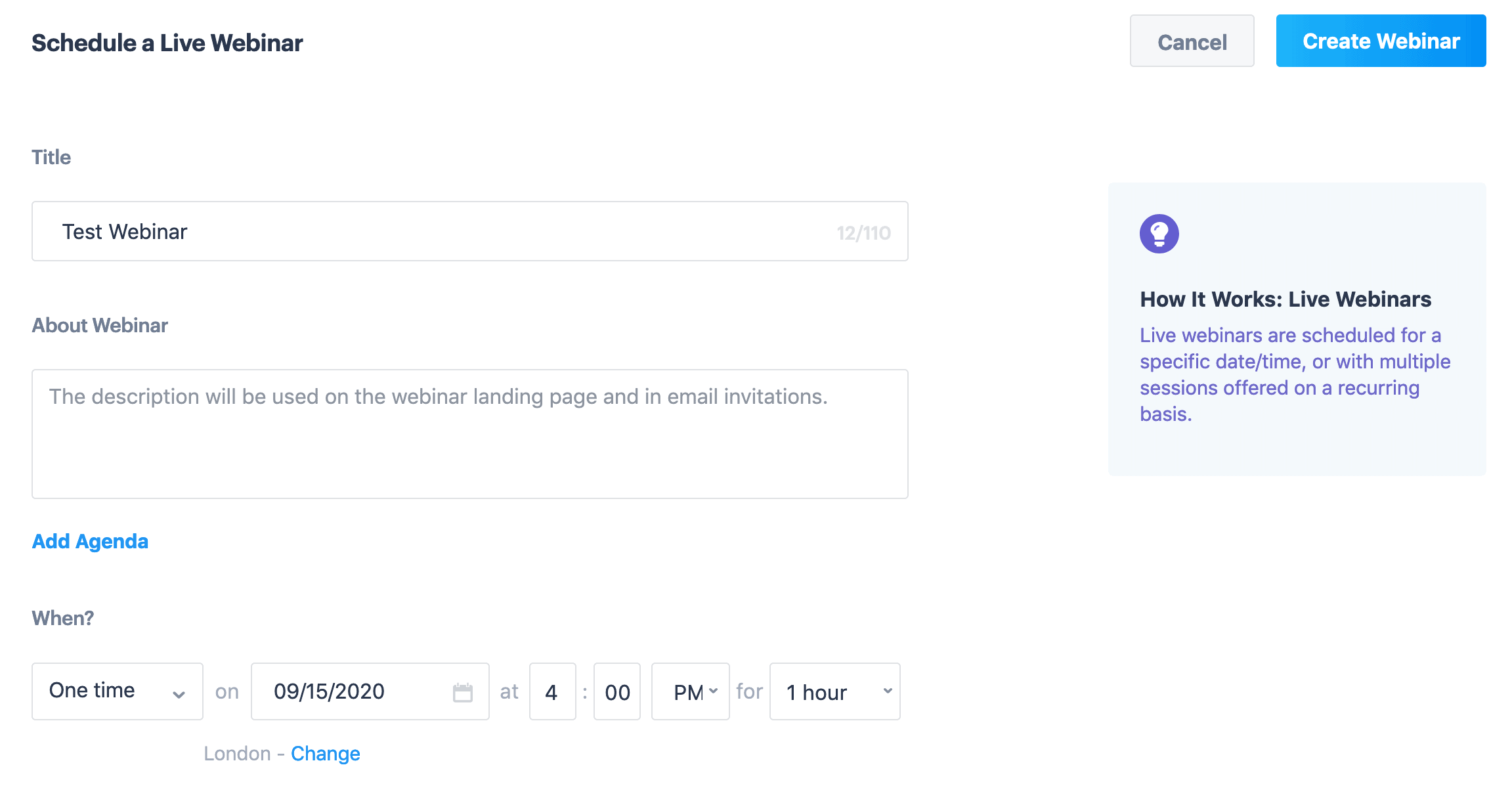 BigMarker schedule webinar