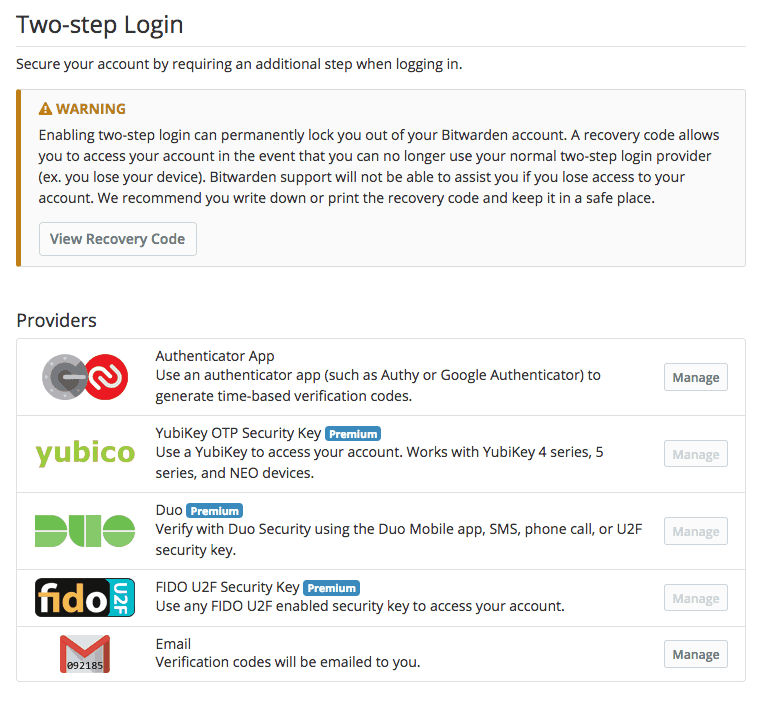 Two-step authentication