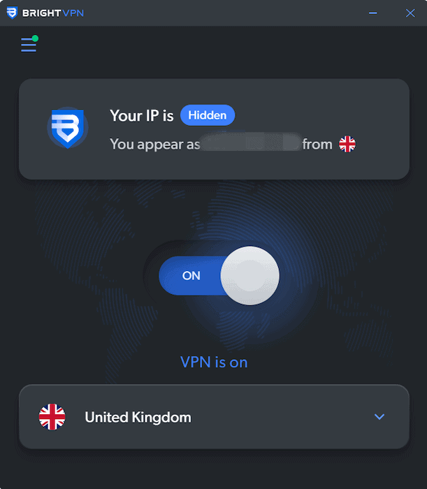 Bright VPN interface