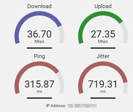 Bright VPN speed test UK