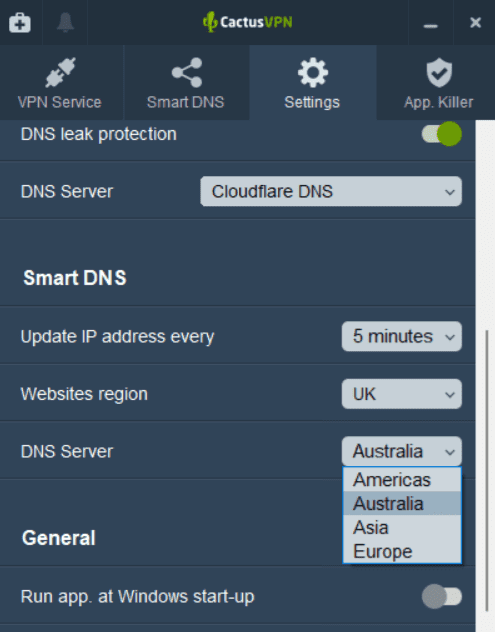 CactusVPN smart DNS server